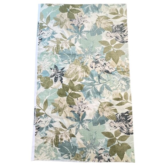 Richloom Screen Print Fabric With Leaf Design Green Blue Tropical Leaves 1.25 YD - Picture 4 of 6